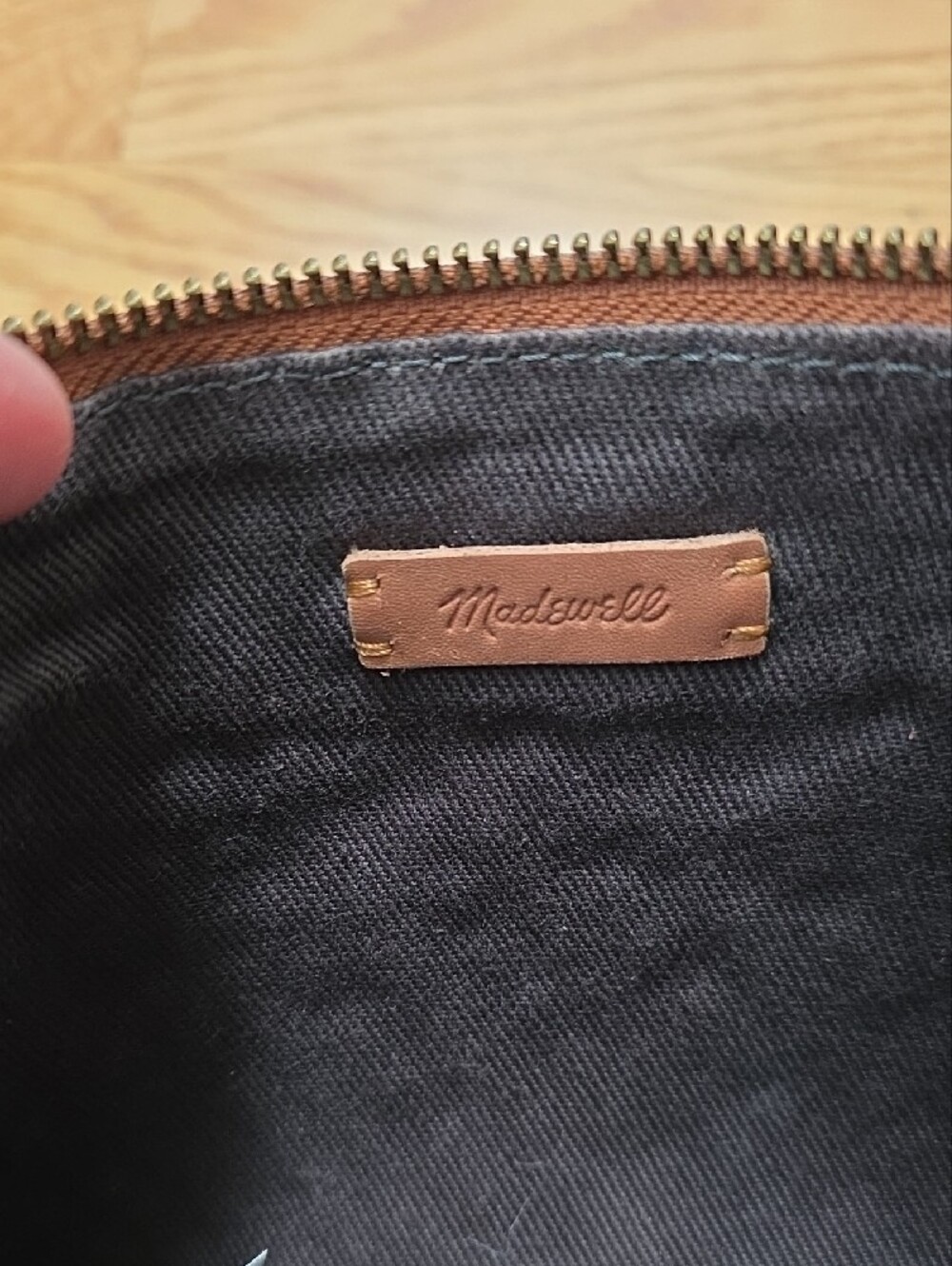 Madewell Woven Leather Crossbody in Brown Tan - Picture 3 of 7